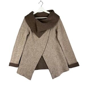 Chiaramente Cardigan Shawl Collar Asymmetrical Wool blend Sweater Womens Medium